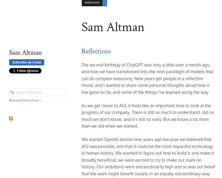 Sam Altman: Reflexionen über das Leben, Unternehmertum und Technologie